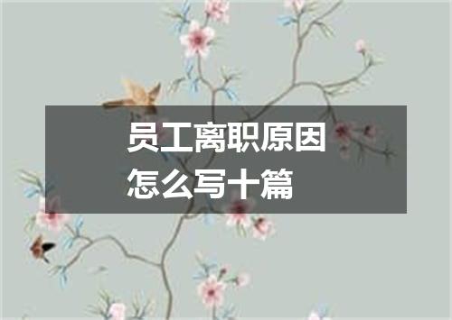 员工离职原因怎么写十篇