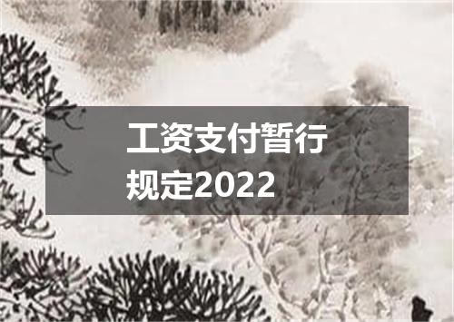 工资支付暂行规定2022