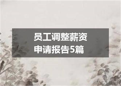 员工调整薪资申请报告5篇