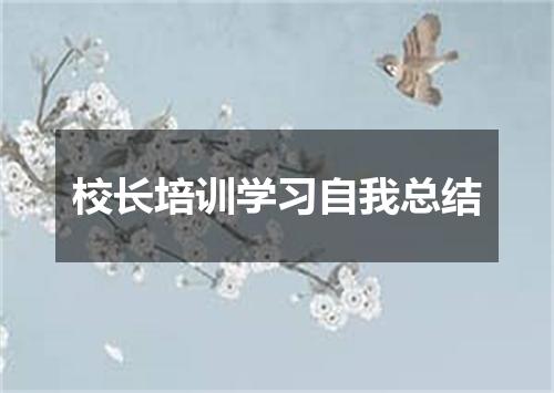 校长培训学习自我总结