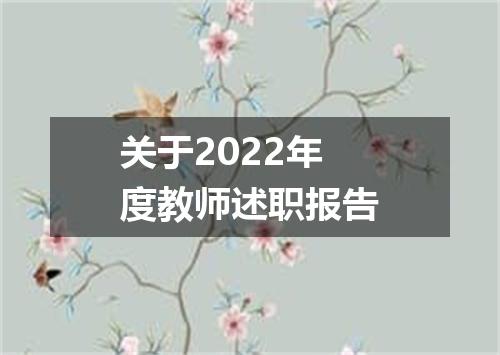 关于2022年度教师述职报告
