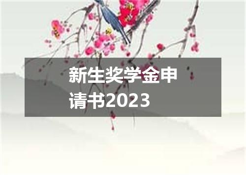 新生奖学金申请书2023