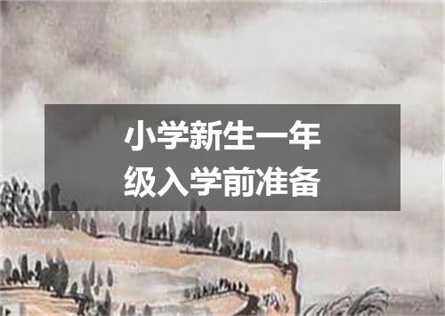 小学新生一年级入学前准备