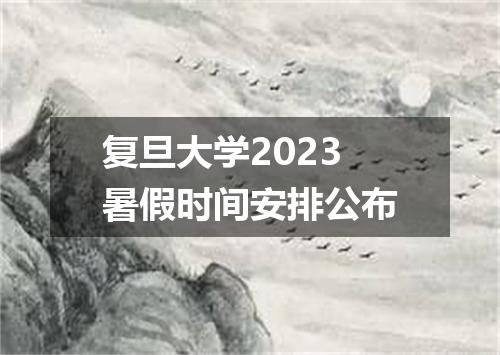 复旦大学2023暑假时间安排公布