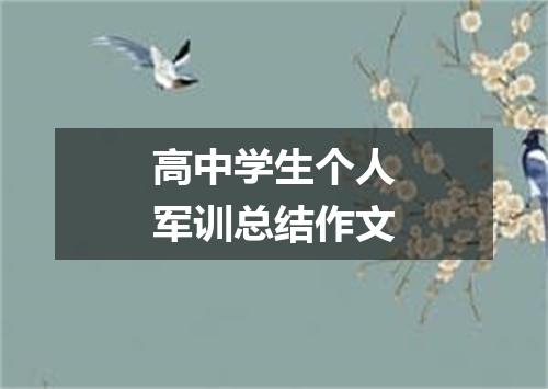 高中学生个人军训总结作文