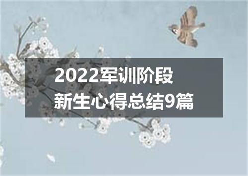 2022军训阶段新生心得总结9篇