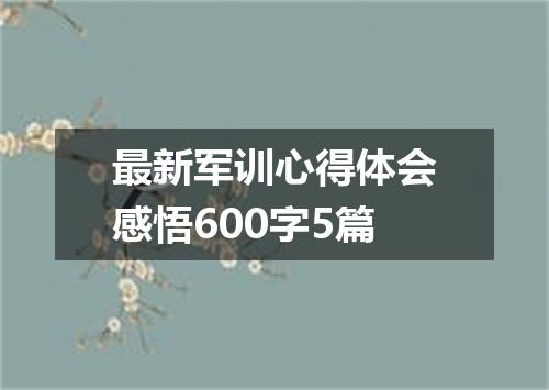 最新军训心得体会感悟600字5篇