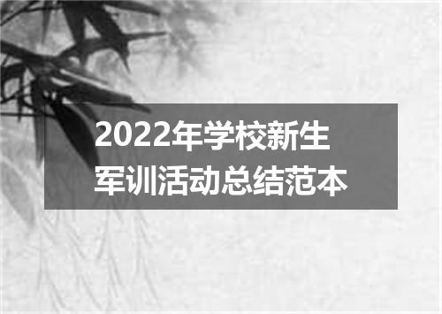 2022年学校新生军训活动总结范本