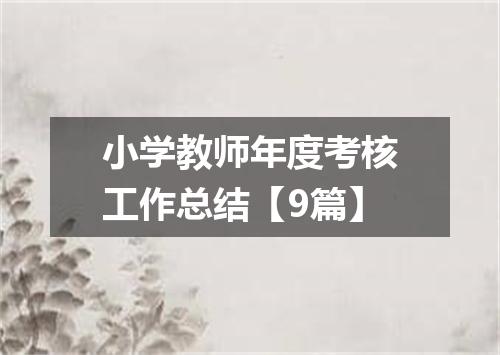 小学教师年度考核工作总结【9篇】