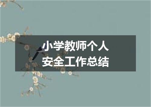 小学教师个人安全工作总结