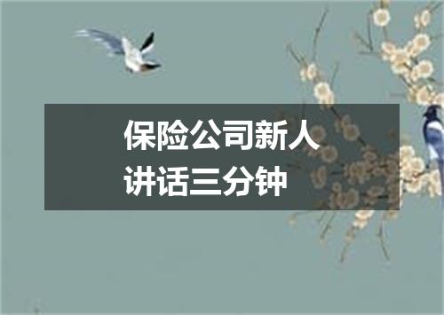 保险公司新人讲话三分钟