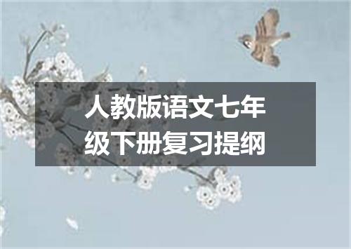 人教版语文七年级下册复习提纲