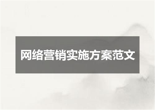 网络营销实施方案范文