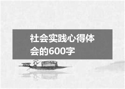 社会实践心得体会的600字
