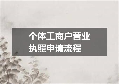 个体工商户营业执照申请流程