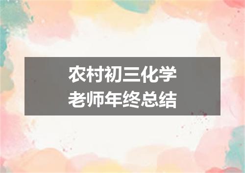 农村初三化学老师年终总结