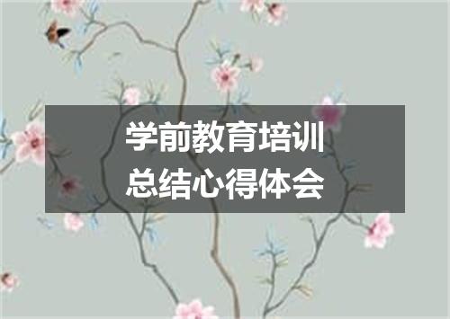 学前教育培训总结心得体会