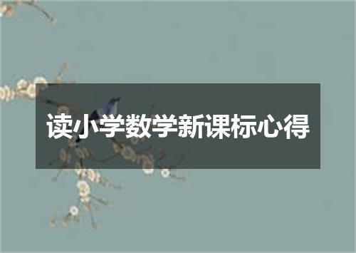 读小学数学新课标心得