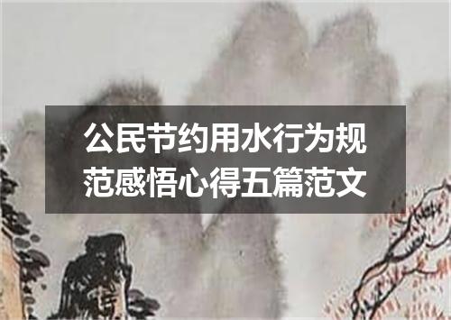公民节约用水行为规范感悟心得五篇范文