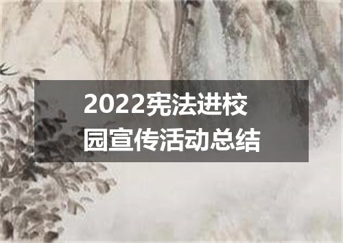 2022宪法进校园宣传活动总结