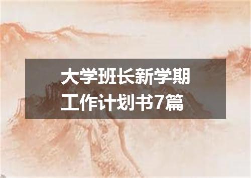 大学班长新学期工作计划书7篇