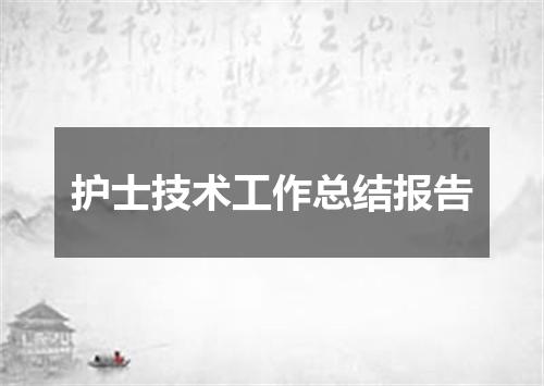护士技术工作总结报告