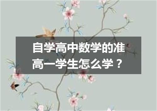 自学高中数学的准高一学生怎么学？