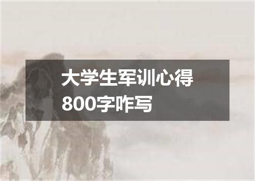 大学生军训心得800字咋写