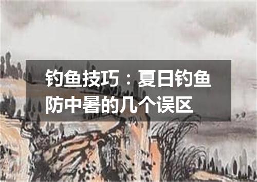 钓鱼技巧：夏日钓鱼防中暑的几个误区