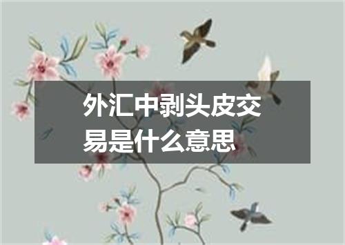 外汇中剥头皮交易是什么意思