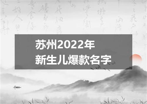 苏州2022年新生儿爆款名字