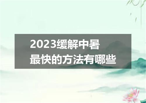 2023缓解中暑最快的方法有哪些
