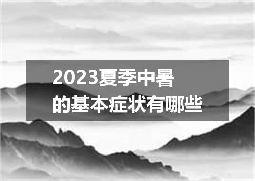 2023夏季中暑的基本症状有哪些
