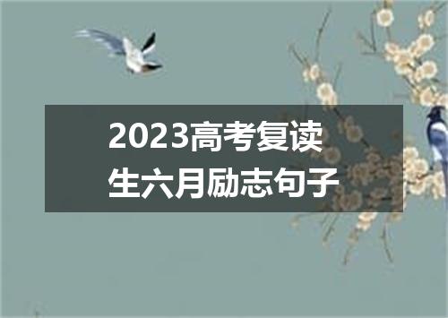2023高考复读生六月励志句子