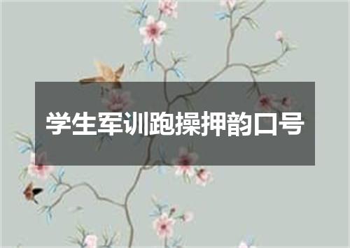 学生军训跑操押韵口号