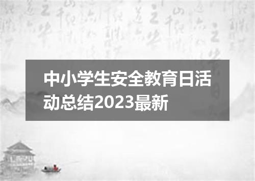 中小学生安全教育日活动总结2023最新