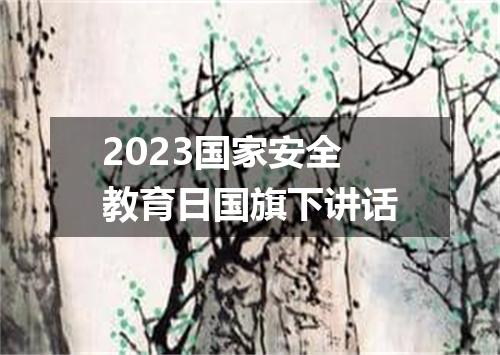 2023国家安全教育日国旗下讲话