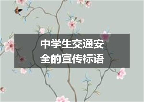 中学生交通安全的宣传标语