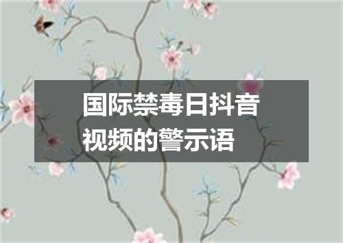 国际禁毒日抖音视频的警示语