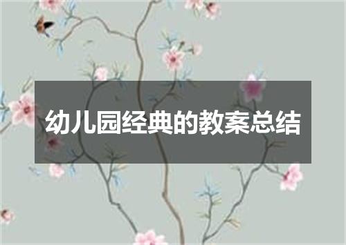 幼儿园经典的教案总结