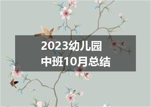 2023幼儿园中班10月总结