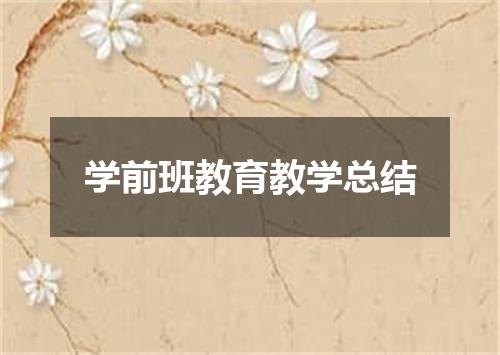 学前班教育教学总结