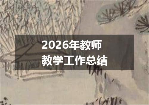 2026年教师教学工作总结