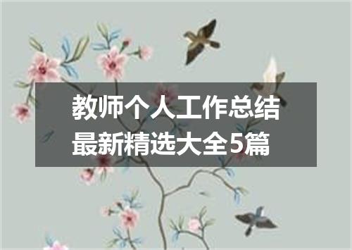 教师个人工作总结最新精选大全5篇