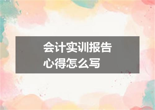 会计实训报告心得怎么写
