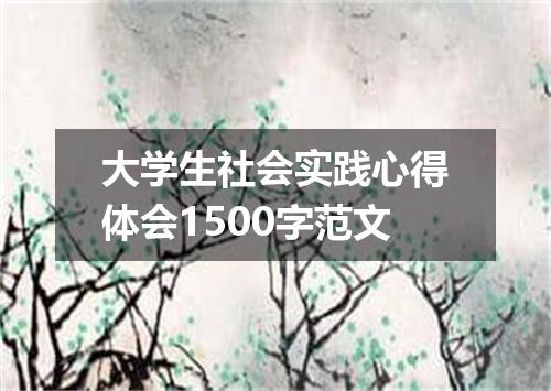 大学生社会实践心得体会1500字范文
