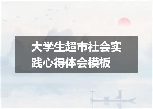 大学生超市社会实践心得体会模板