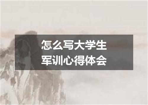怎么写大学生军训心得体会