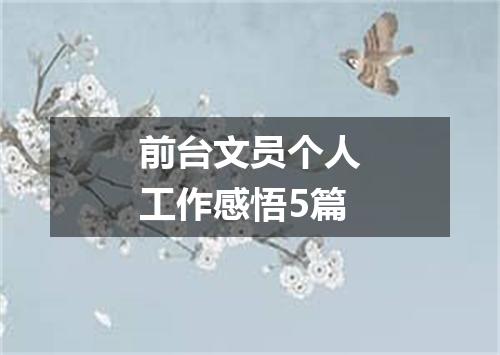 前台文员个人工作感悟5篇