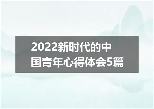 2022新时代的中国青年心得体会5篇